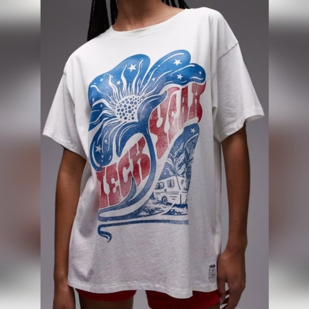 Wrangler X Lainey Wilson NWT White Tee "Heck Yeah" Graphic Size XL